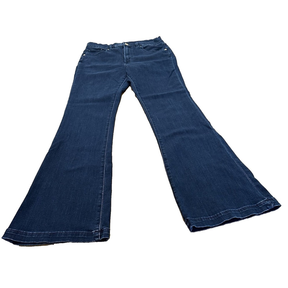 Express Jeans Womens Slim Flare High Rise Blue Denim Stretch Size 10 Long